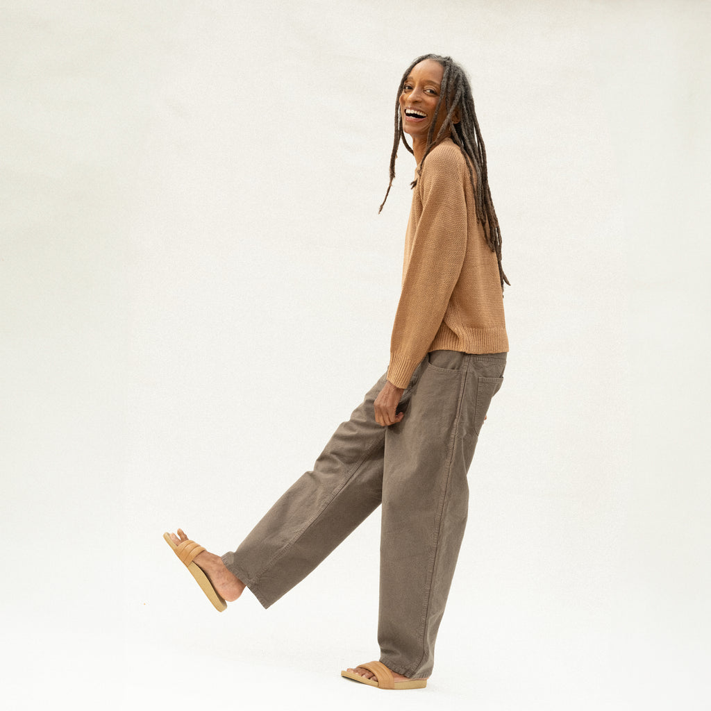 Lind Knit Crew - Camel Linen