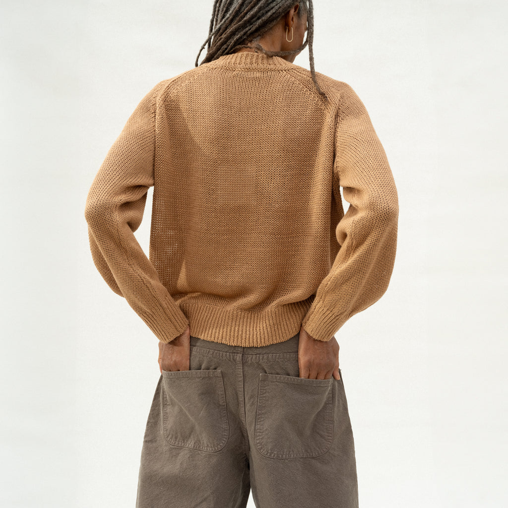 Lind Knit Crew - Camel Linen