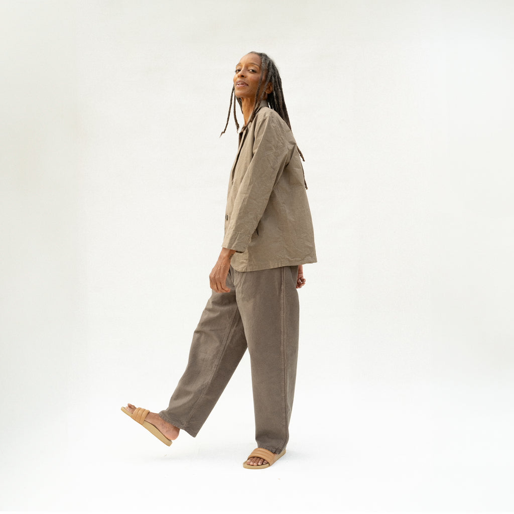 Crinkled Blazer - Mud