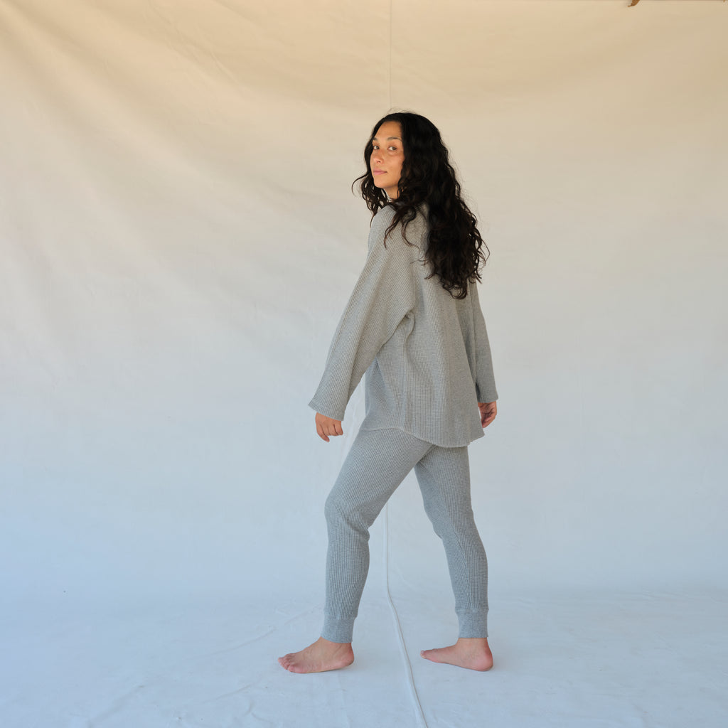 Waffle Pullover - Grey