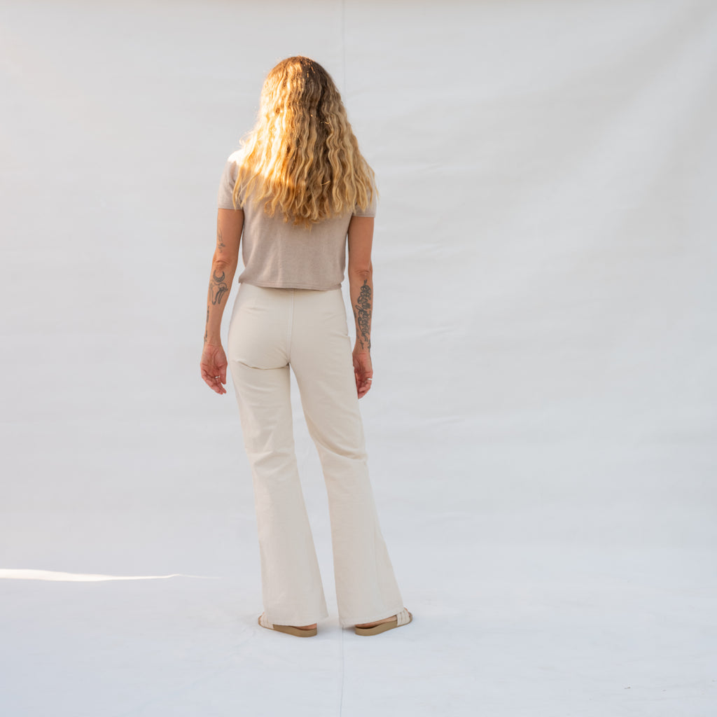 Vintage Sand Short Sleeve Sweater