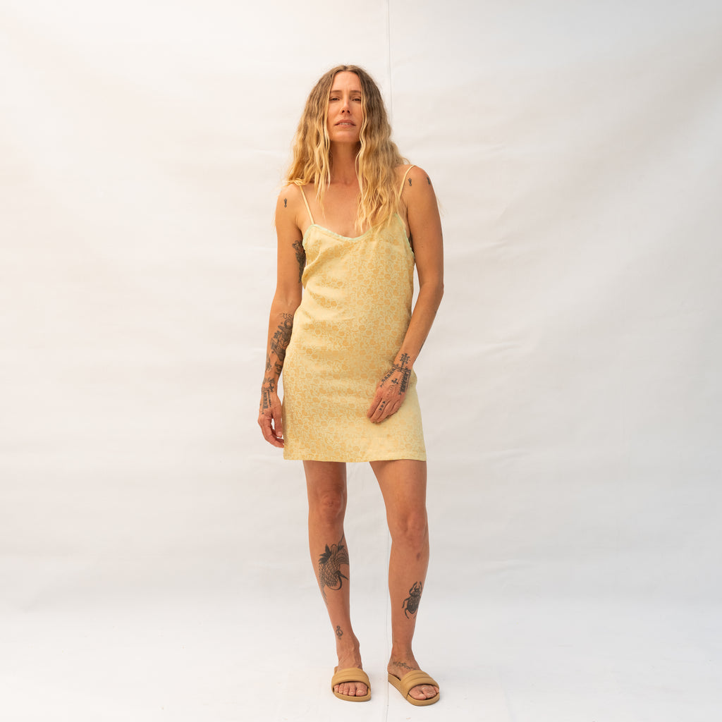 Cute Dress - Pale Gold Flower