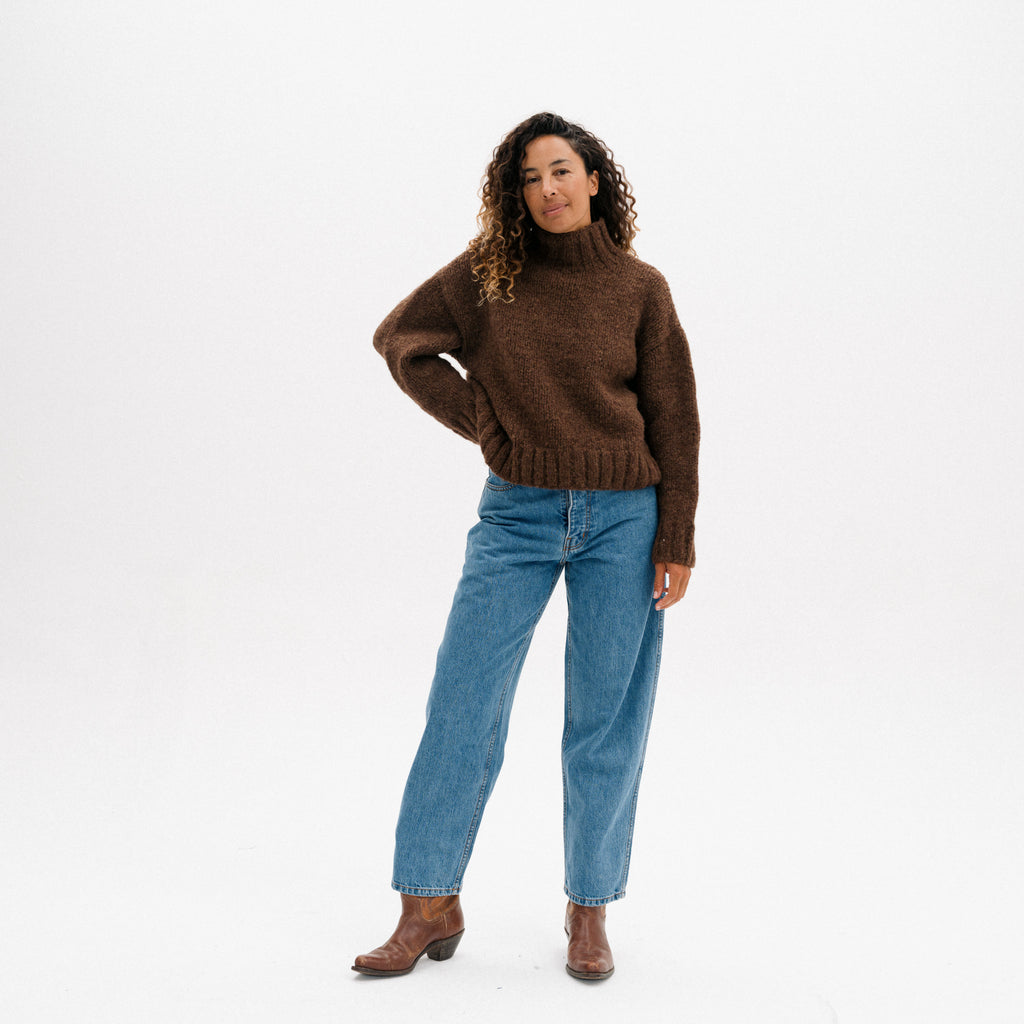 Handknit Mockneck - Rust Melange