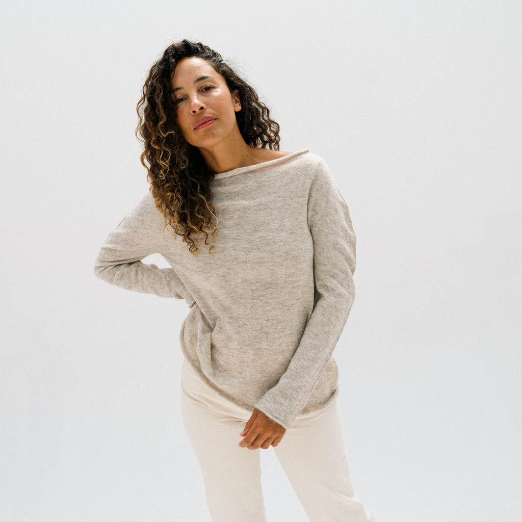 Off Shoulder Top - Pebble