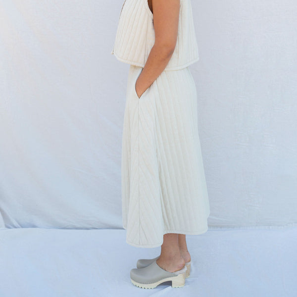 Quilted Skirt - Ivory at General Store