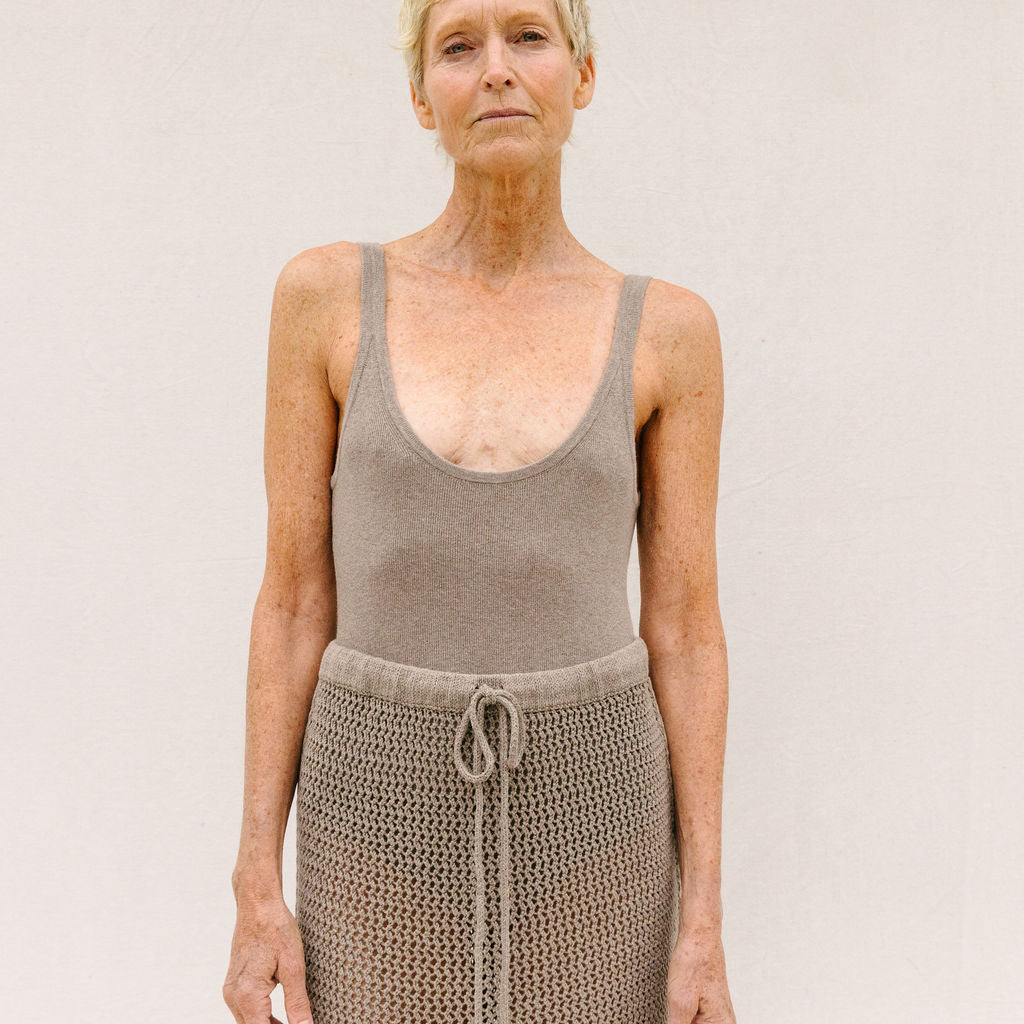 Rib Bodysuit - Wood