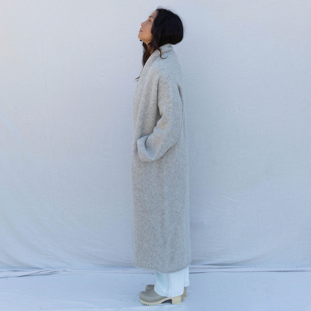 Long Shawl Cardigan - Pebble
