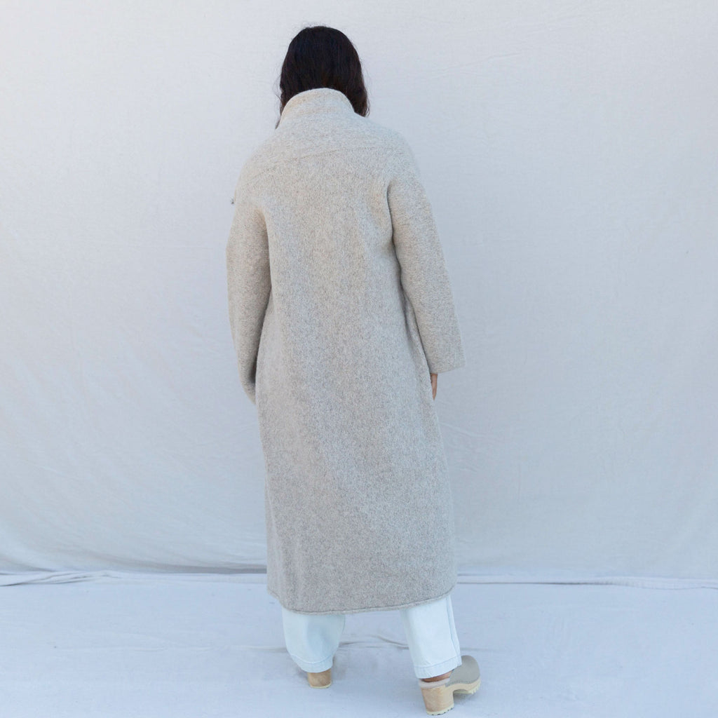 Long Shawl Cardigan - Pebble