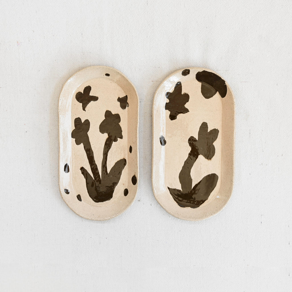 Oblong Platter - Flowers- short