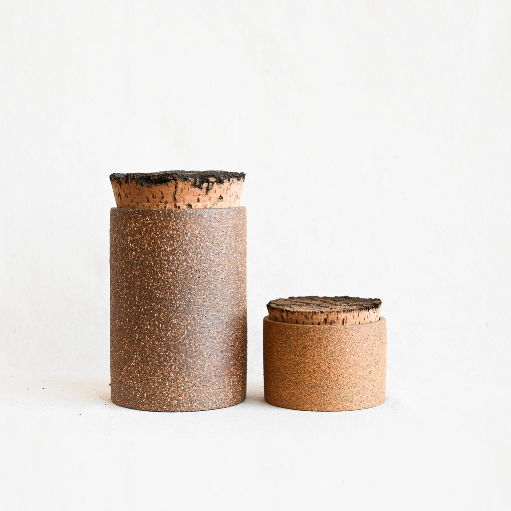 Bark Canister - Raw Sandstone (4.5x4.5)