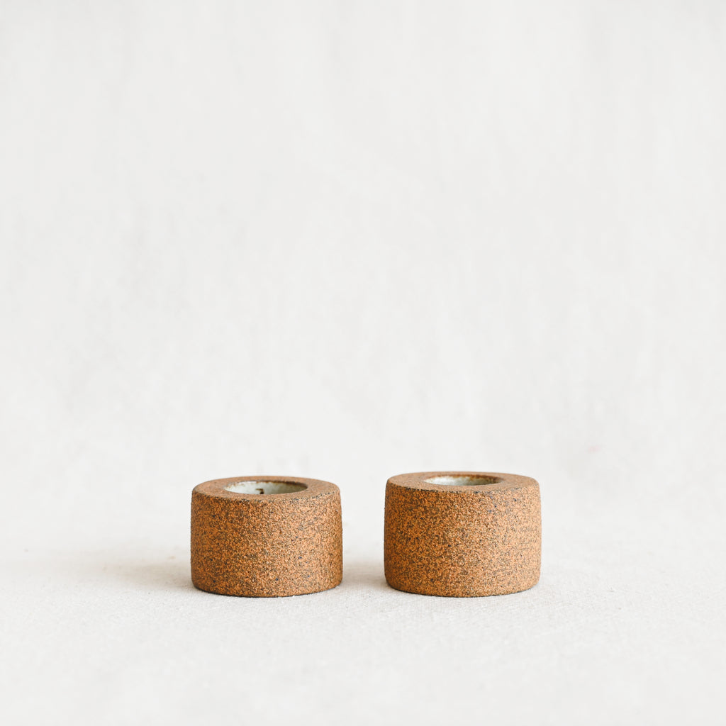 Mani Candle Holder - Sandstone/Raw Exterior