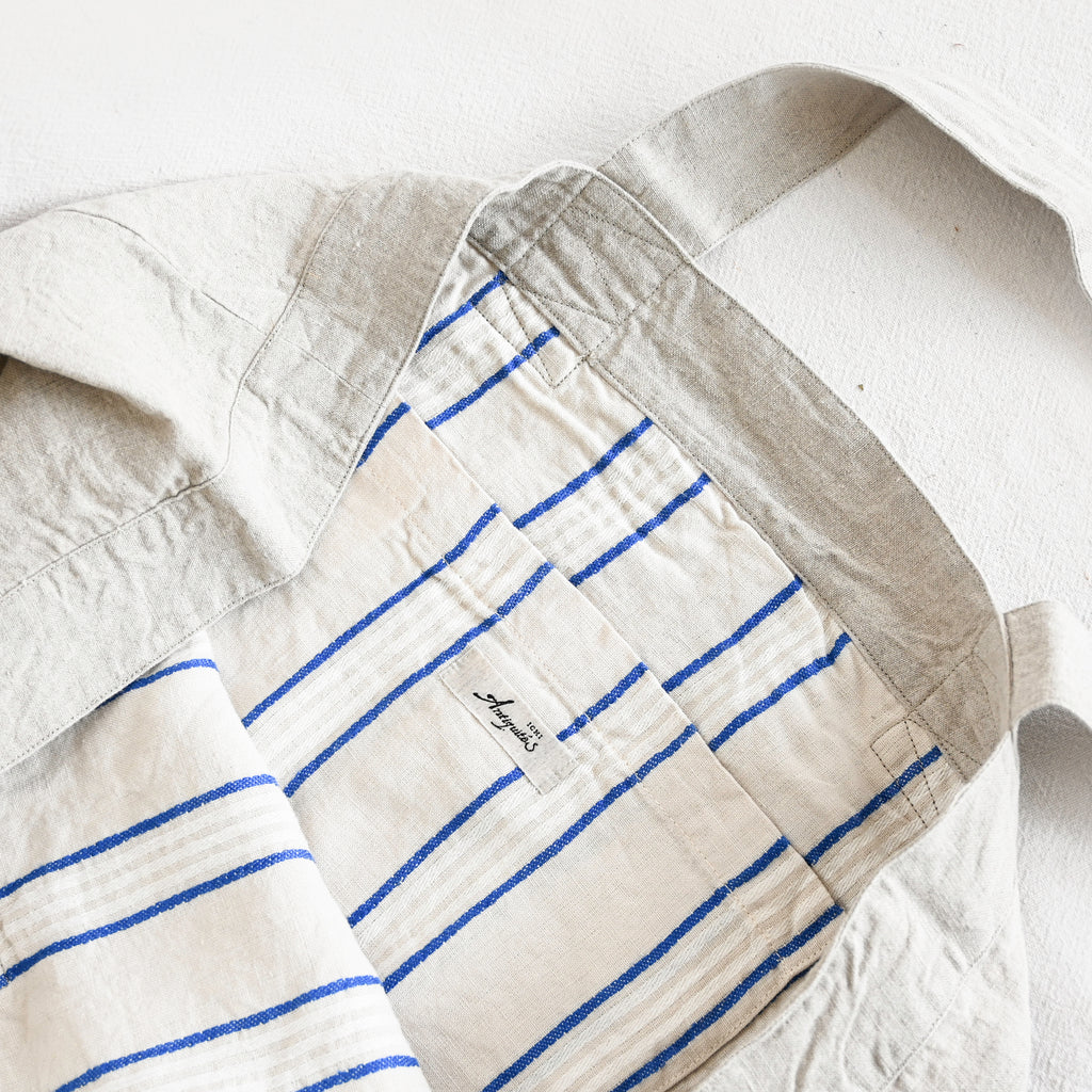 Linen Tote - Natural and Blue