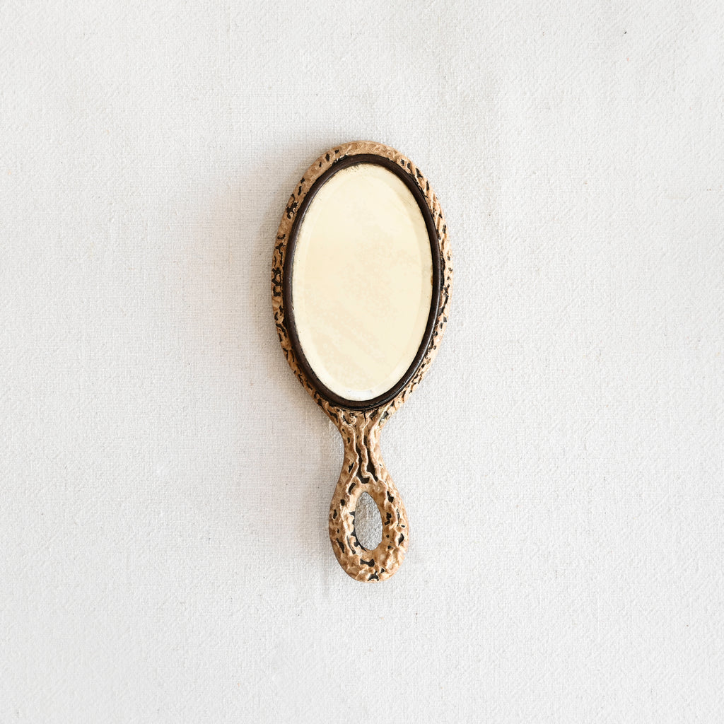 Vintage Carved Hand Mirror