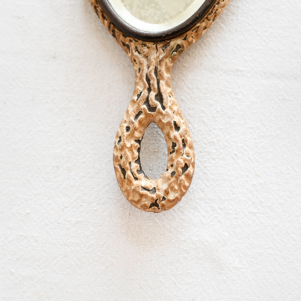 Vintage Carved Hand Mirror