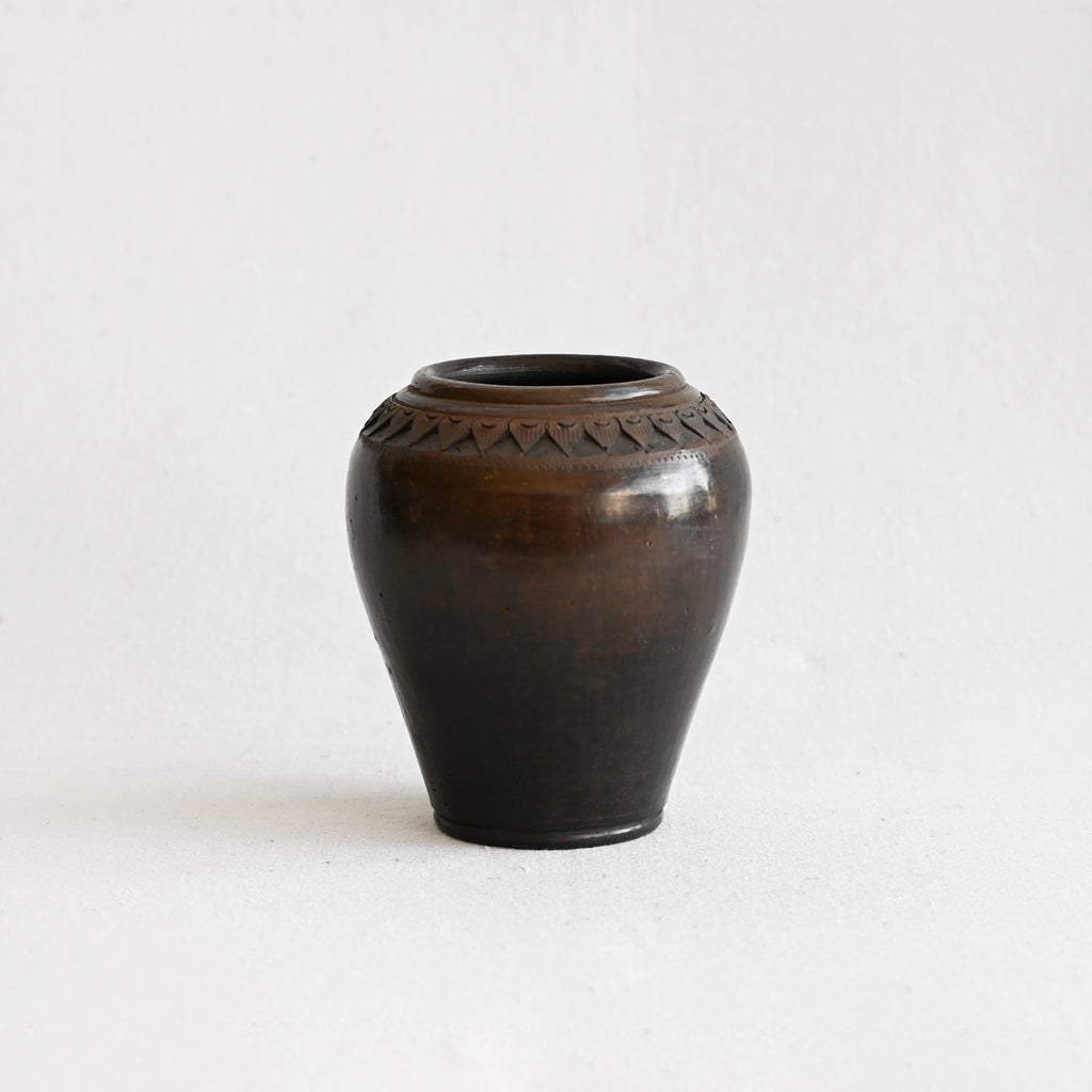 Vintage Carved Ceramic Vase