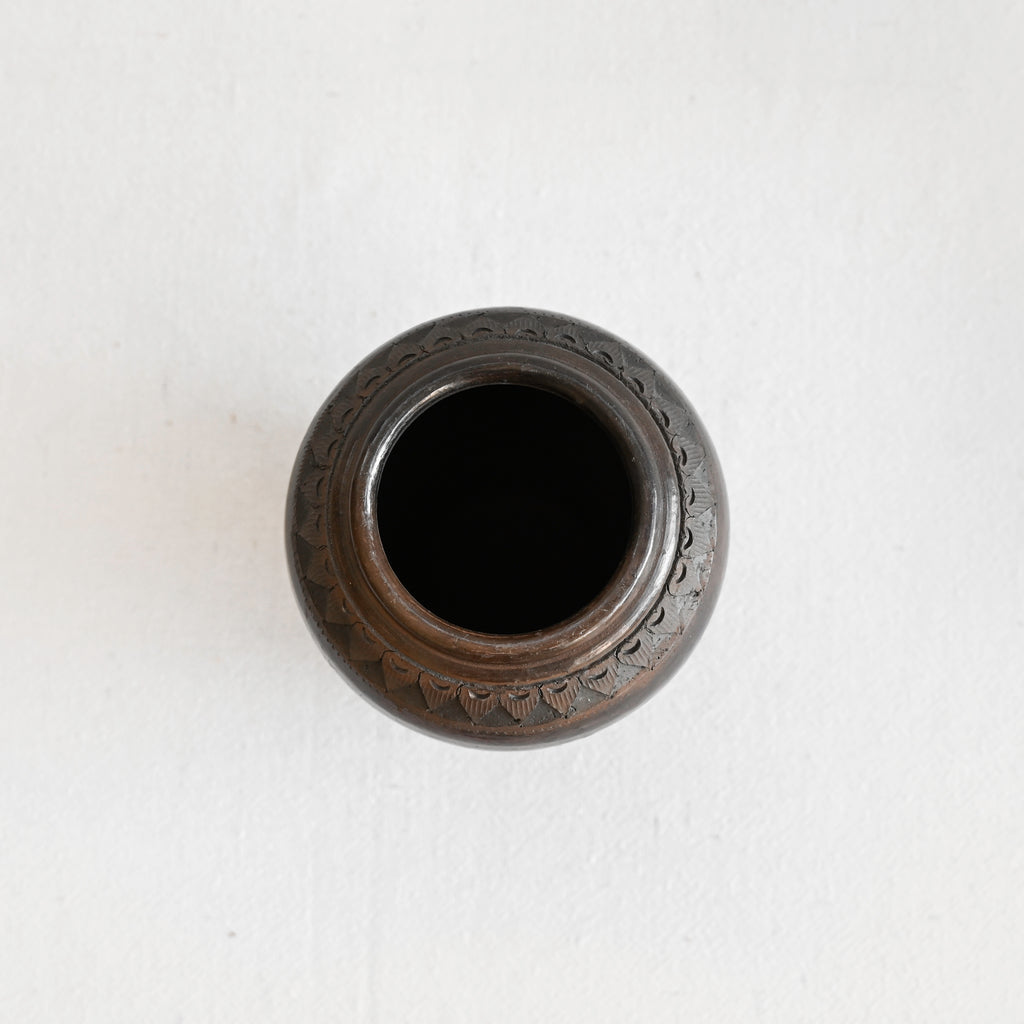 Vintage Carved Ceramic Vase