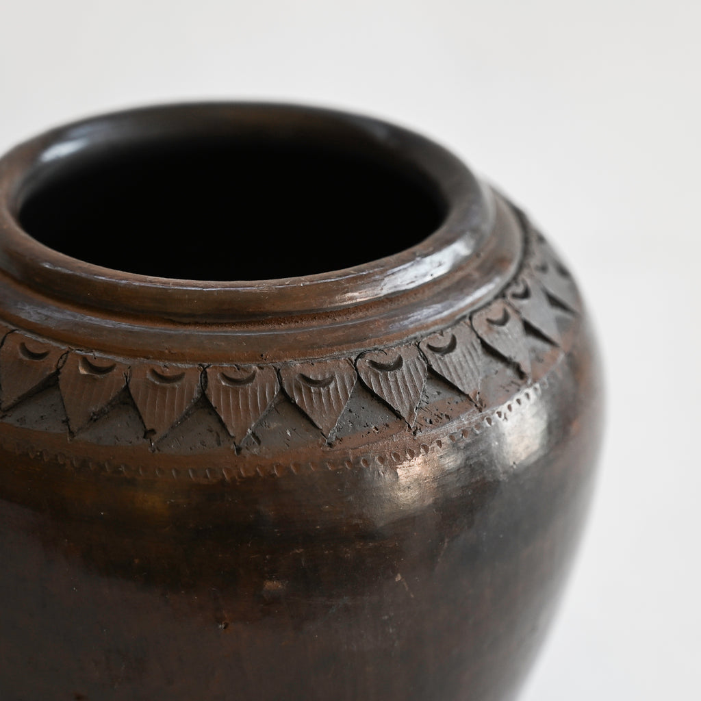 Vintage Carved Ceramic Vase