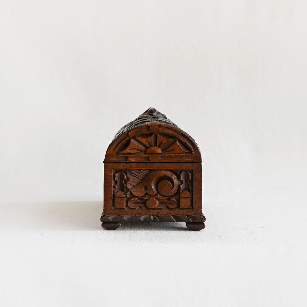 Vintage Carved Wood Lidded Box