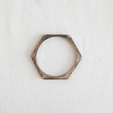 Vintage Sterling Silver Hexagon Bangle