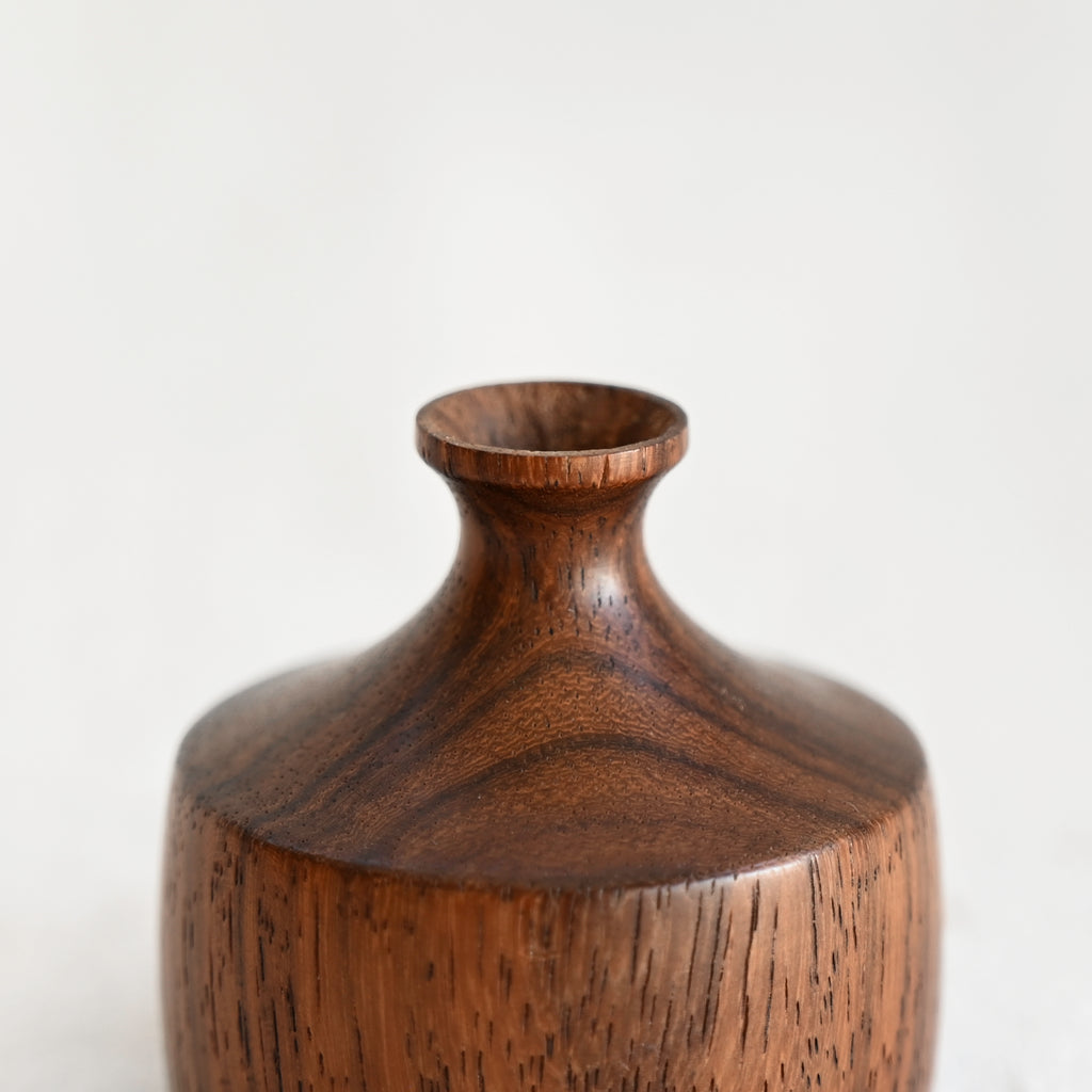 Vintage Walnut Bud Vase