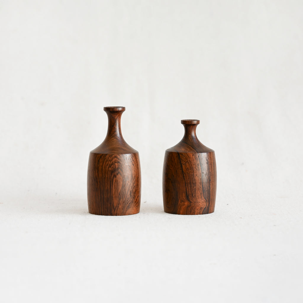 Vintage Walnut Bud Vase