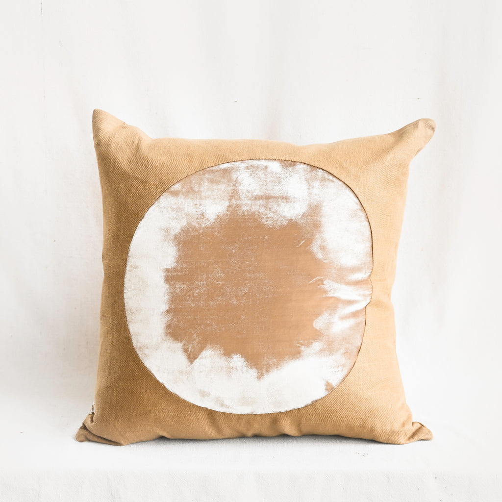 Large Velvet Circle Pillow - Roasted
