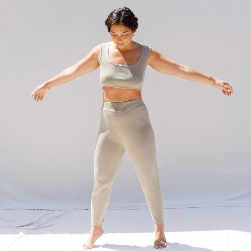 Knit Trouser - Faded Olive