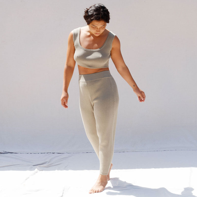 Knit Trouser - Faded Olive