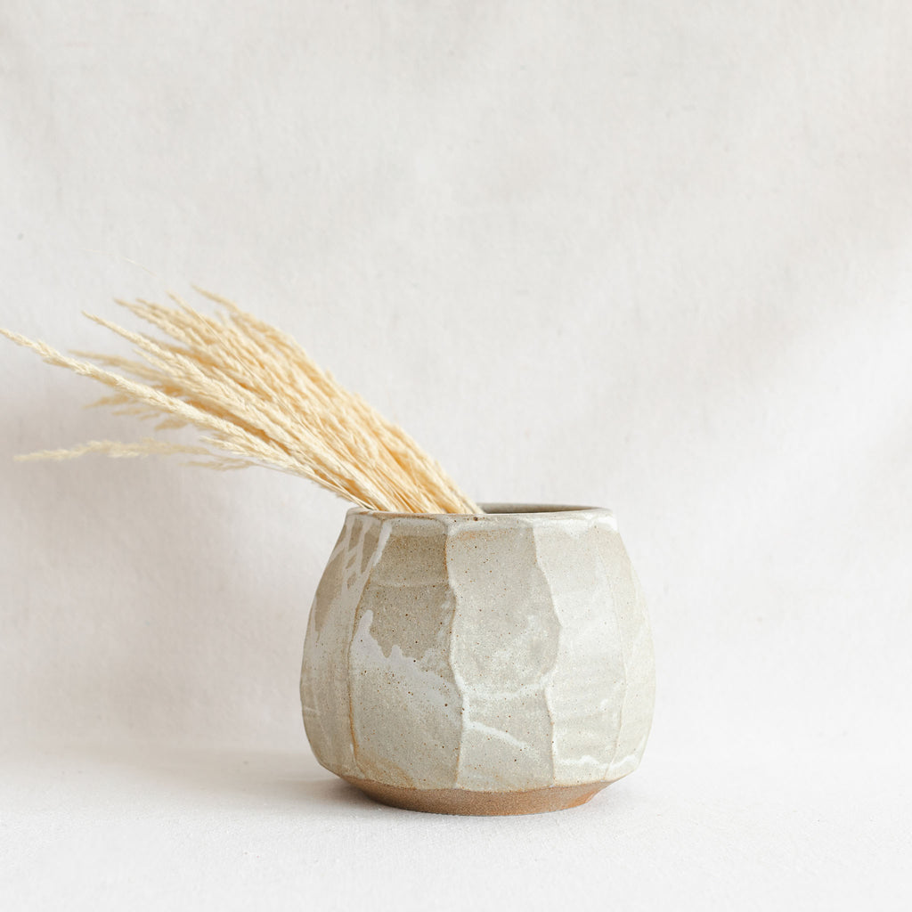 Facet Planter - White