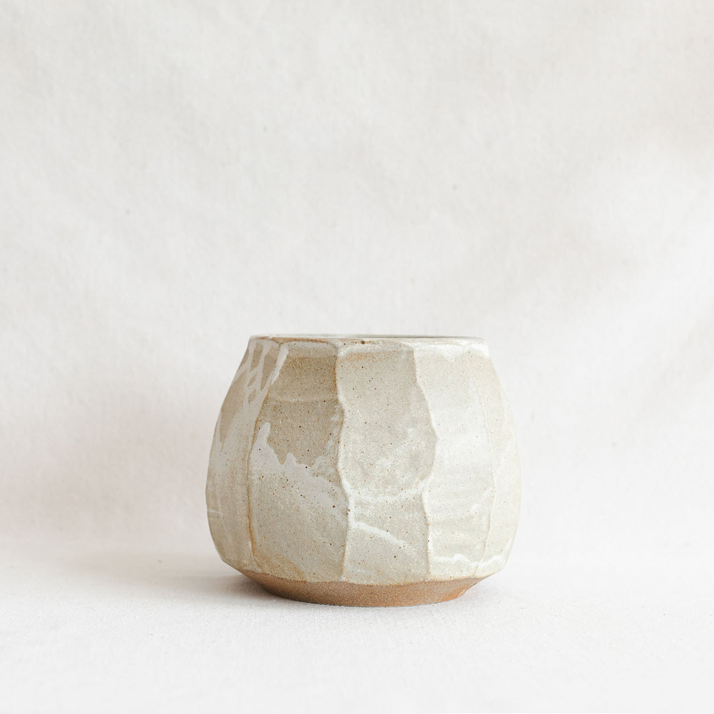 Facet Planter - White