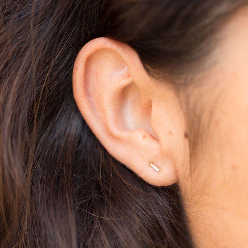 Pavé Diamond Bar Stud