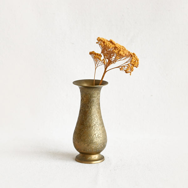 Tall vintage solid brass vase, etched floral, Hobbies & Toys, Memorabilia &  Collectibles, Vintage Collectibles on Carousell
