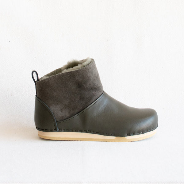 No.6 Low Shearling Clog Boot - Storm and Olive