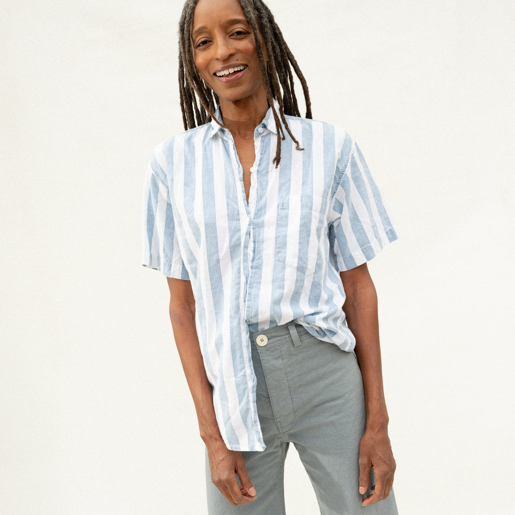Blue Stripe Button Down - Vintage
