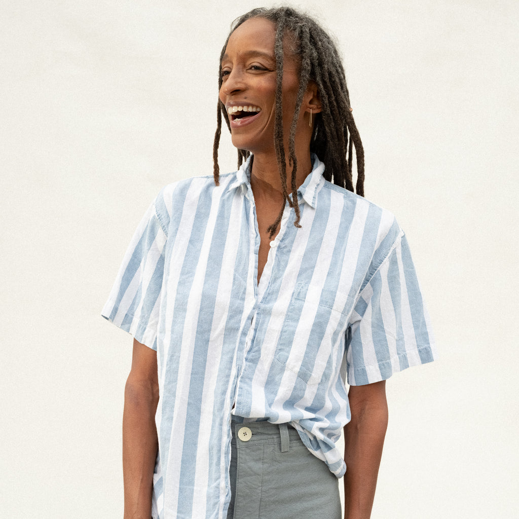 Blue Stripe Button Down - Vintage