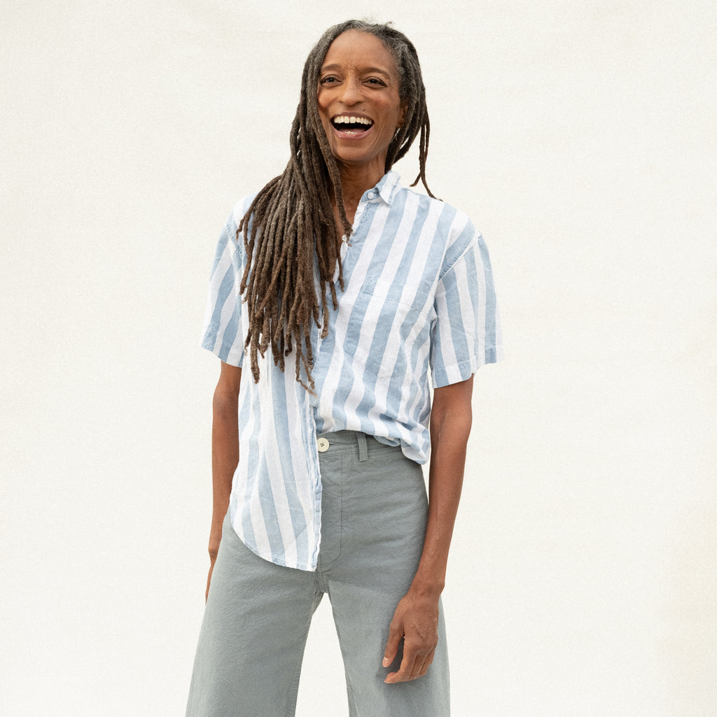 Blue Stripe Button Down - Vintage
