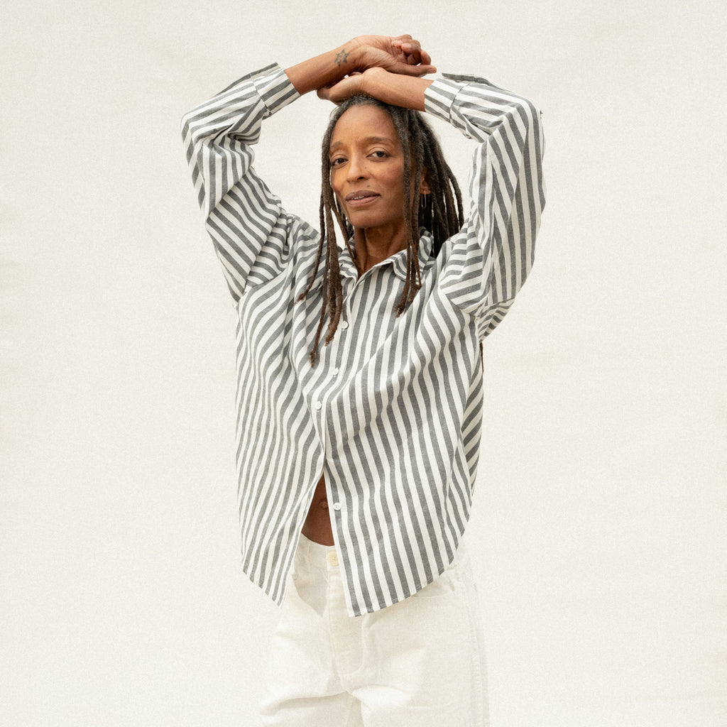 Specialty Alberta Shirt - Bold Slate Stripe