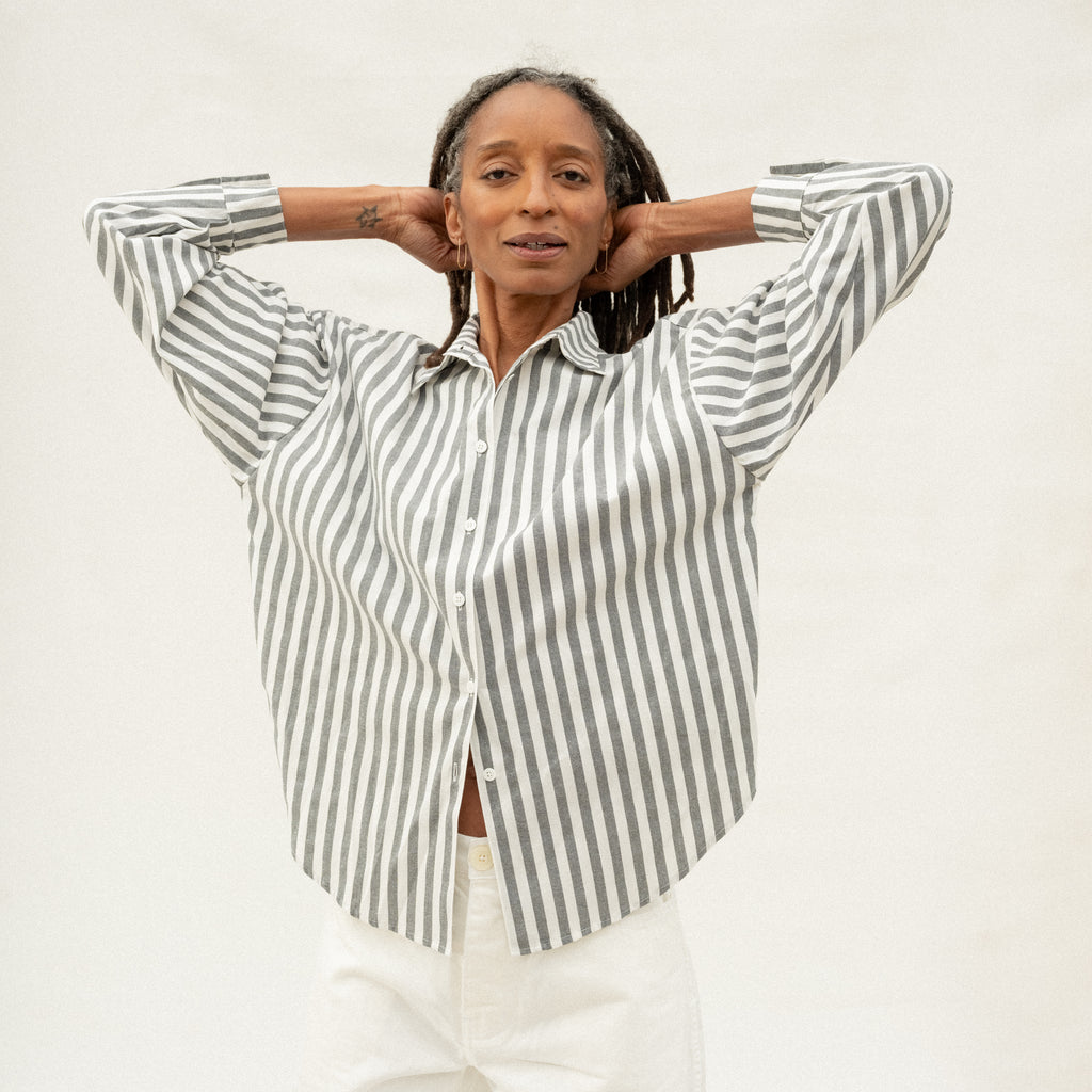 Specialty Alberta Shirt - Bold Slate Stripe