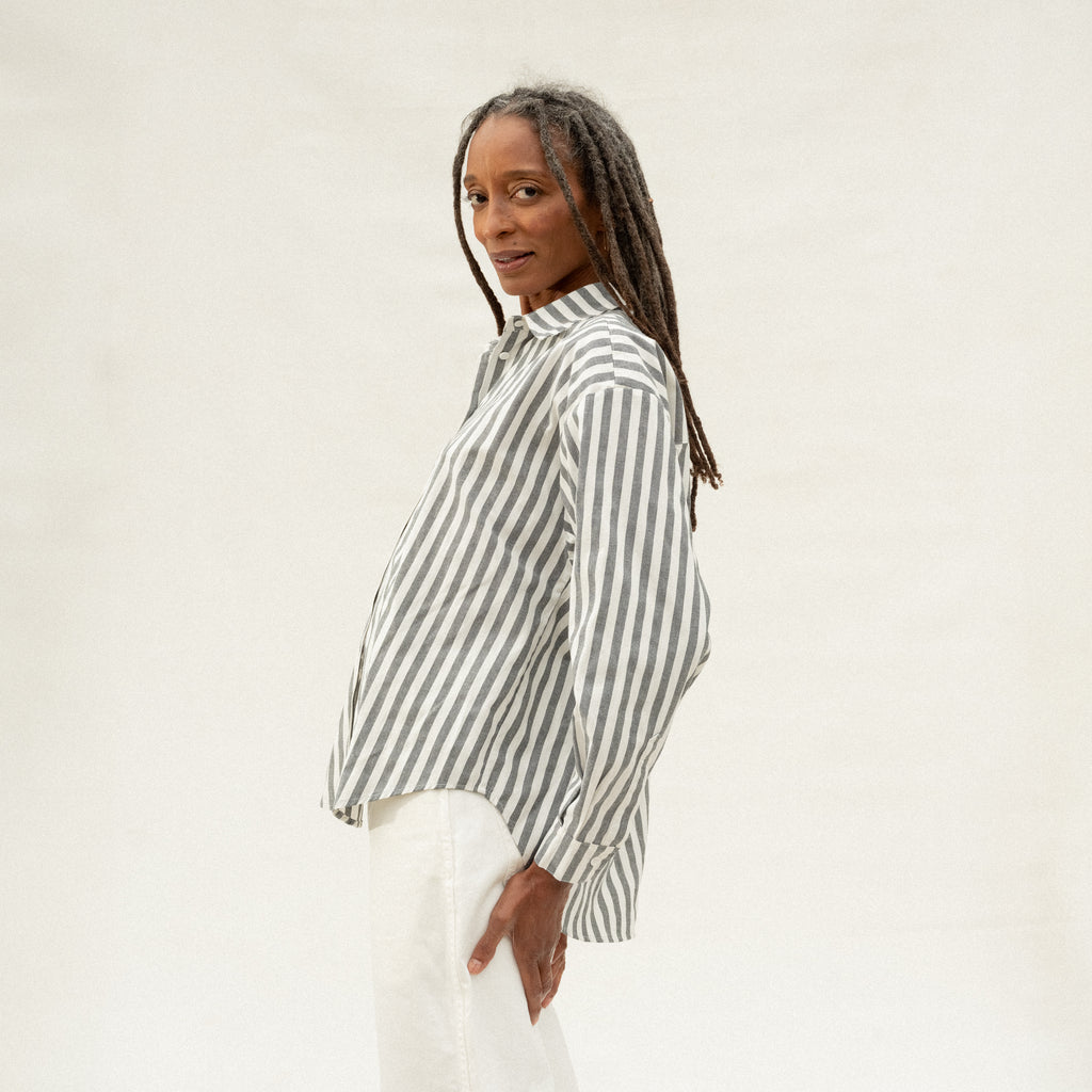 Specialty Alberta Shirt - Bold Slate Stripe