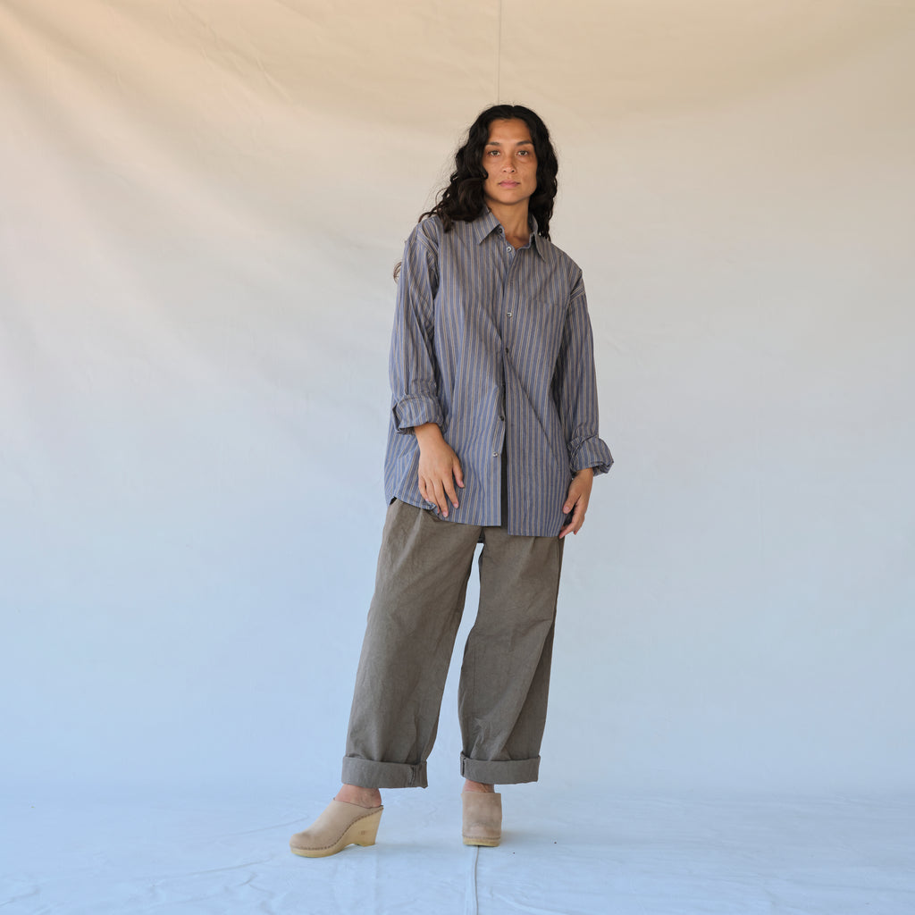 Nolan Shirt - Grey Blue Stripe