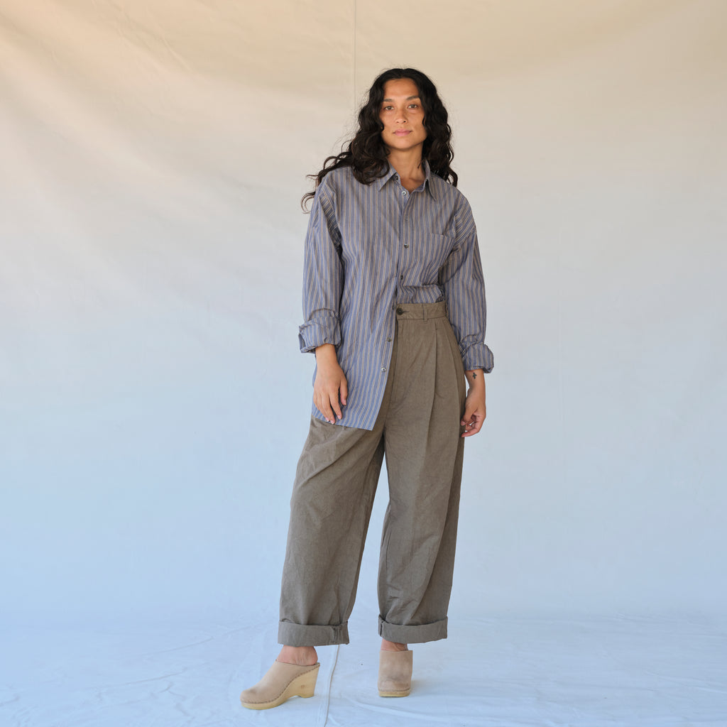 Nolan Shirt - Grey Blue Stripe