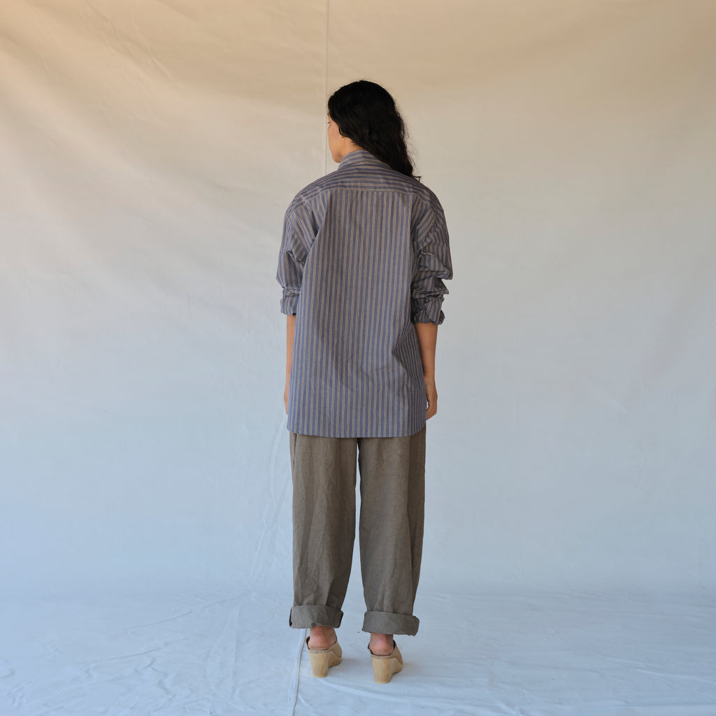 Nolan Shirt - Grey Blue Stripe