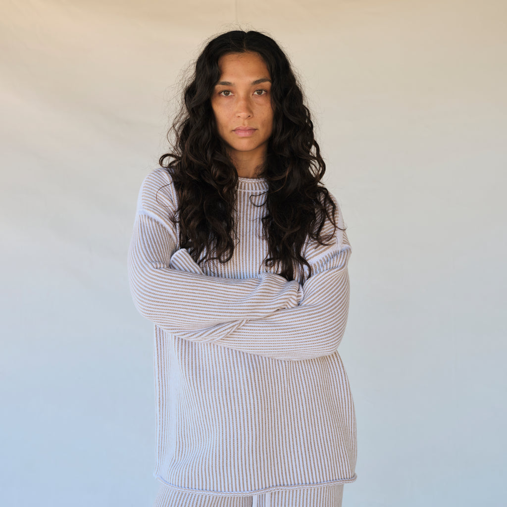 Linea Rollneck - White/Sisal