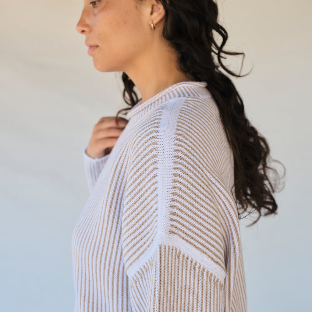 Linea Rollneck - White/Sisal