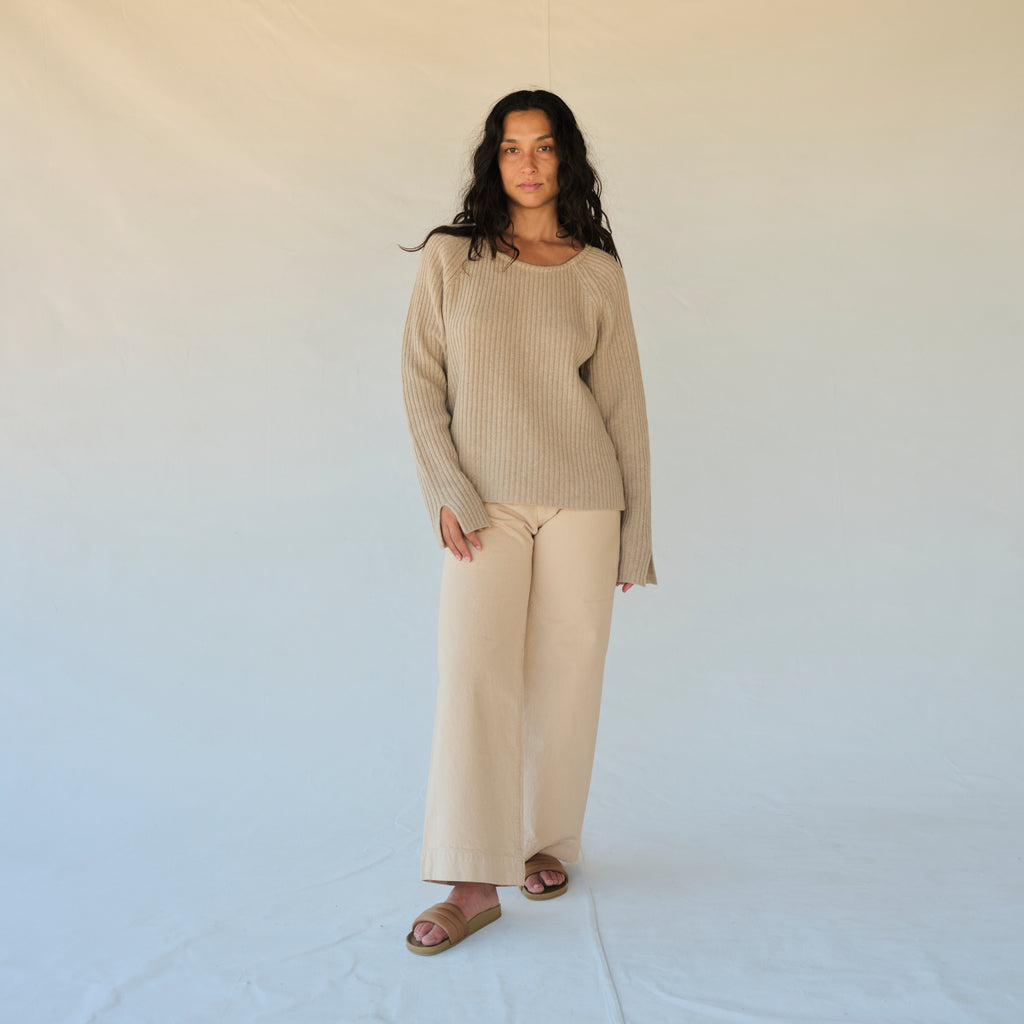 Japan Rib Knit Pullover - Beige
