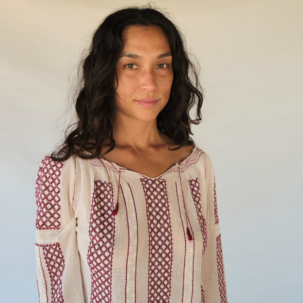 Vintage Embroidered Folk Blouse