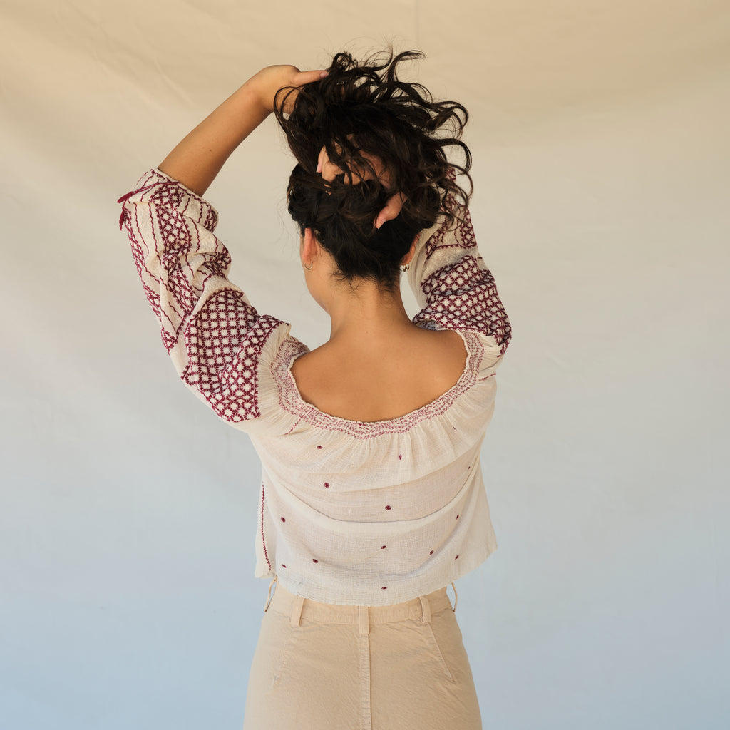 Vintage Embroidered Folk Blouse