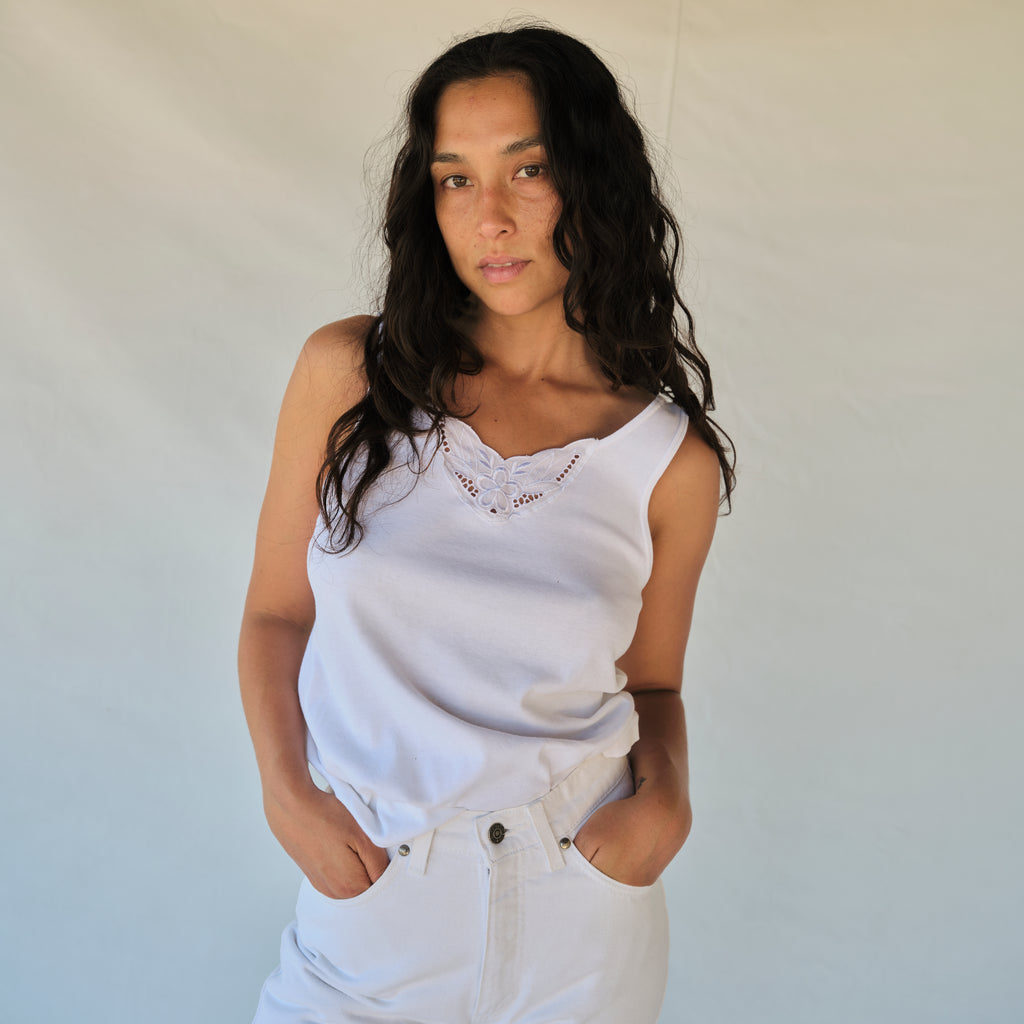 Vintage Tank Top - White