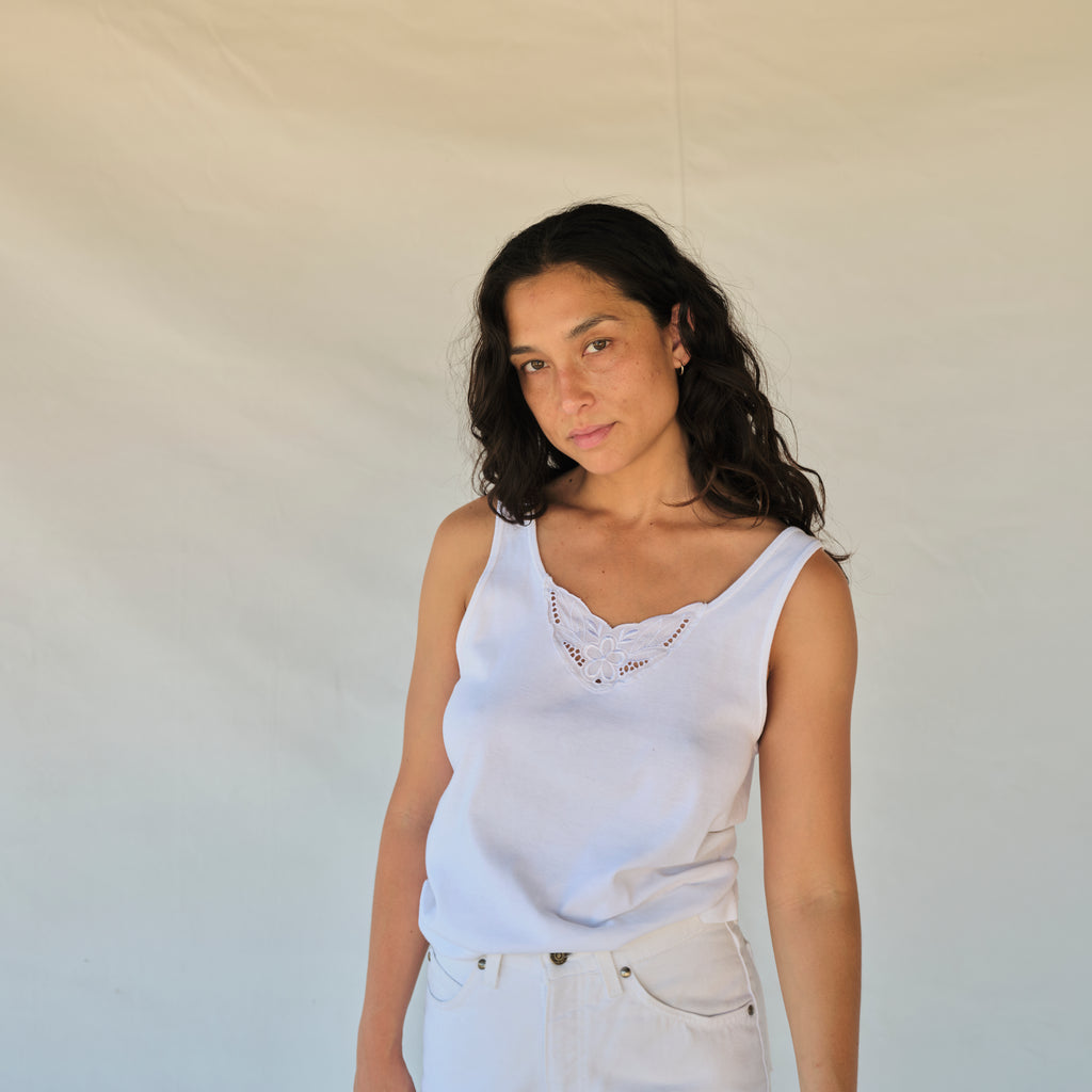 Vintage Tank Top - White