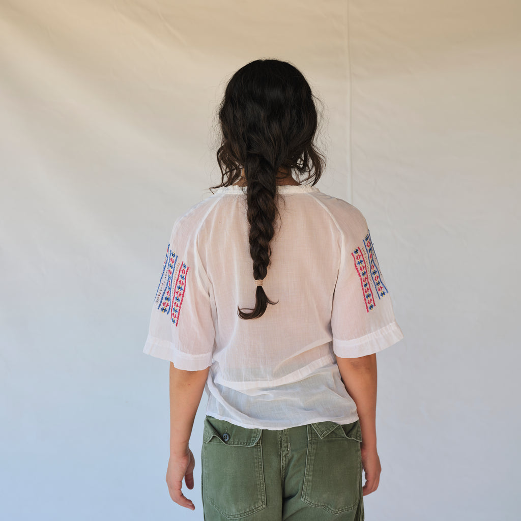 Vintage Sheer Embroidered Blouse